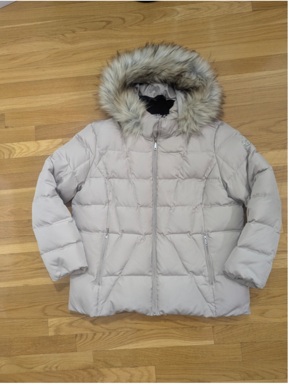 Calvin Klein Light Purple Down Puffer Jacket 0X Removable Faux Fur Hood - Picture 13 of 13